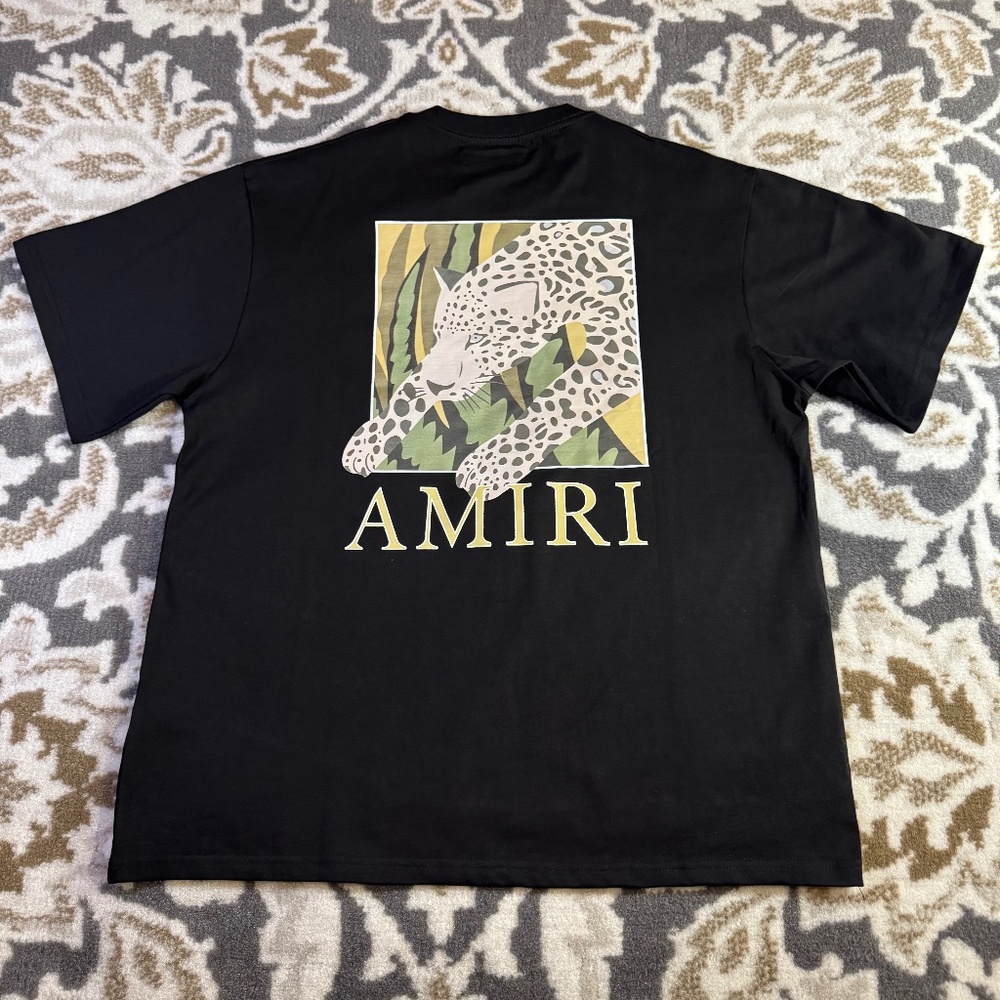 MENS AMIRI LEOPARD TEE (BLACK) SIZE LARGE